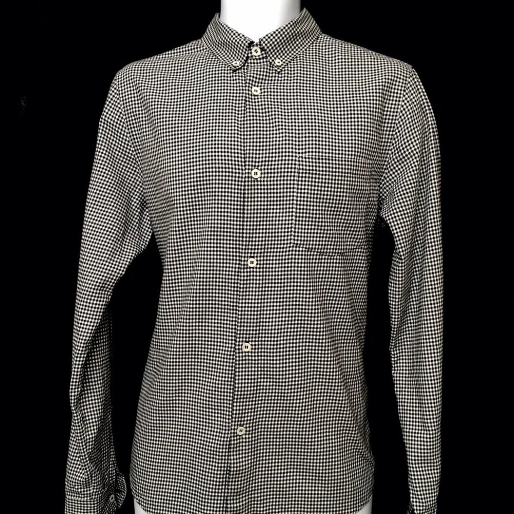 A.P.C. Black Mini Checkered Button Shirt